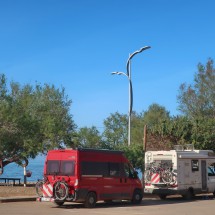 Our free and nice overnight staying place directly on the beach of Torres de-Alcala